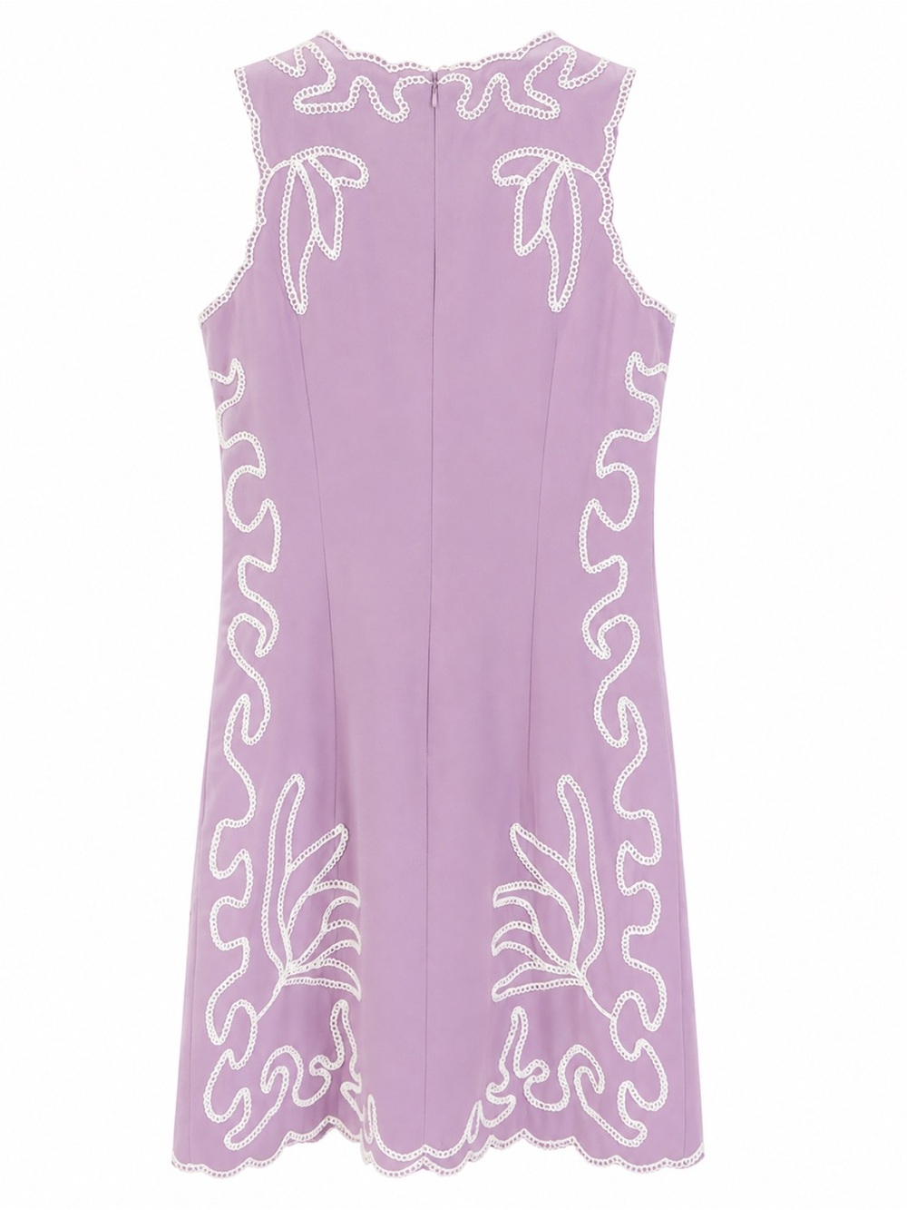 🌺 Avec Les Filles Lavender Embroidered Scallop Hem Shift Dress - Picture 8 of 8
